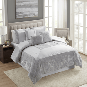 Sweet Home Collection Luna 7pc. Crushed Velvet Bedding Set