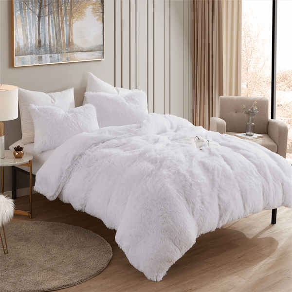 Sweet Home Collection Plush Shaggy 3pc. Comforter Set