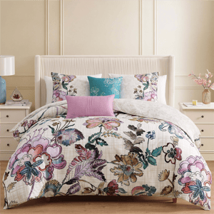 Bebejan Watercolor Jacobean Sateen 5pc. Comforter Set