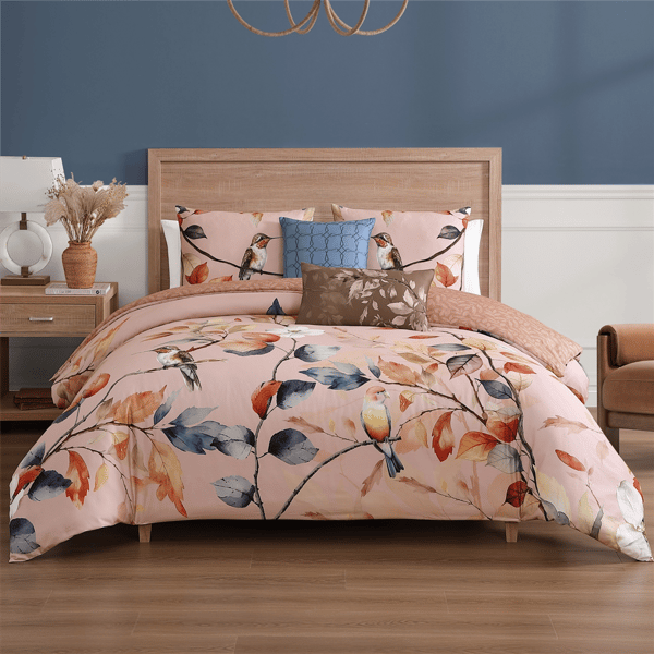 Bebejan Peachy Dogwood 5pc. Reversible Comforter Set