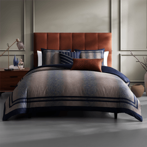 Bebejan Dark Blue Animal Prints 5pc. Reversible Comforter Set