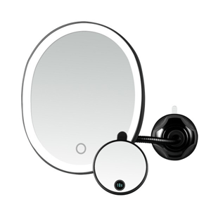 Ovente 9in. Rechargeable Lighted Wall Mount Makeup Mirror