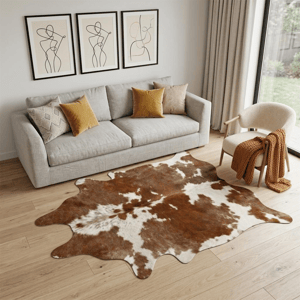 HomeRoots Brown & White Cowhide Handmade Area Rug alternate view