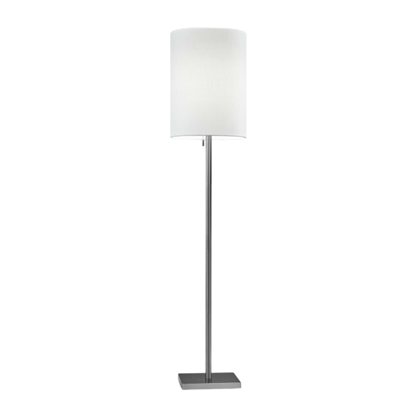HomeRoots 61in. Silver Floor Lamp with Fabric Shade