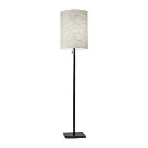 HomeRoots 61in. Bronze Floor Lamp with Fabric Shade
