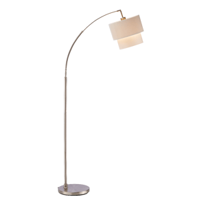 HomeRoots 71in. Silver Adjustable Arched Floor Lamp
