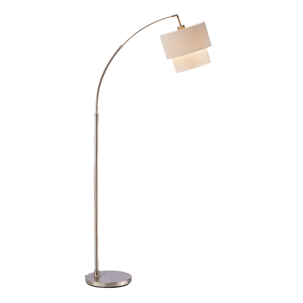 HomeRoots 71in. Silver Adjustable Arched Floor Lamp