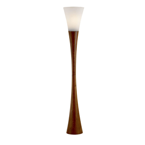 HomeRoots 68in. Brown and White Solid Wood Novelty Floor Lamp