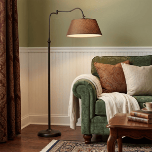 HomeRoots 61in. Bronze Arched Floor Lamp with Fabric Empire Shade alternate view