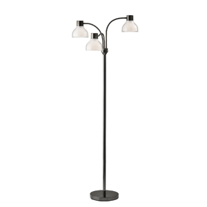 HomeRoots 69in. Black & White Metal Three Light Tree Floor Lamp