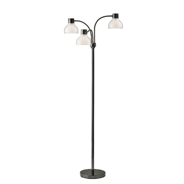 HomeRoots 69in. Black & White Metal Three Light Tree Floor Lamp