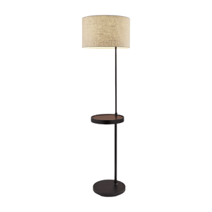 HomeRoots 64in. Beige & Black Tray Table Floor Lamp