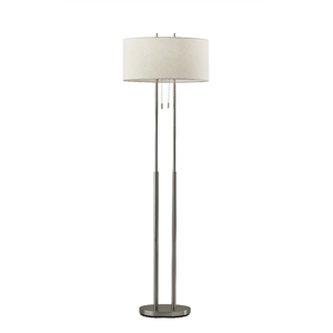 HomeRoots 62in. Silver Task Floor Lamp with Drum Shade