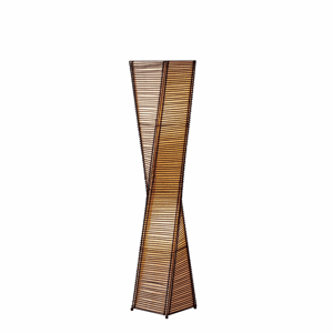 HomeRoots 50in. Black & Tan Twisted Cylinder Floor Lamp