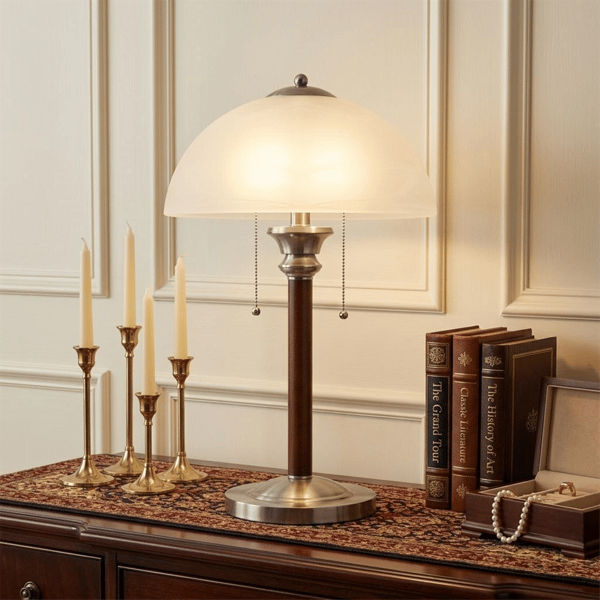 HomeRoots 23in. Silver Metal Standard Table Lamp with White Shade alternate view