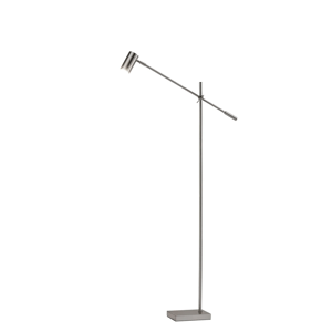 HomeRoots 63in. Silver LED Task Floor Lamp w/ Drum Shade