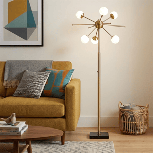 HomeRoots 64in. Brass Six Light LED Novelty Floor Lamp alternate view