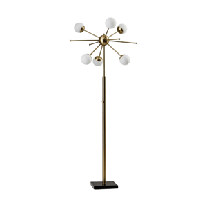 HomeRoots 64in. Brass Six Light LED Novelty Floor Lamp