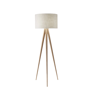 HomeRoots 60in. Natural Tripod Floor Lamp with Drum Shade