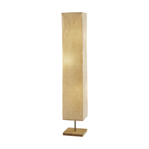 HomeRoots 58in. Natural Column Floor Lamp with Paper Shade