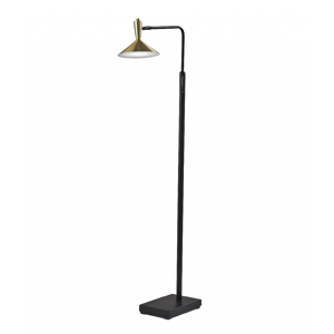 HomeRoots 54in. Black & Gold LED Task Floor Lamp