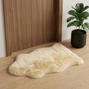 HomeRoots Beige Shag Accent Rug