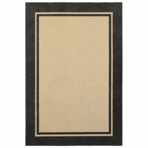 HomeRoots Beige & Black Indoor/Outdoor Rectangular Area Rug