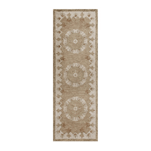 HomeRoots Tan Retro Modern Medallion Runner