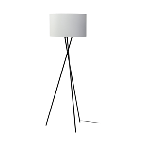 HomeRoots 66in. Black Tripod Floor Lamp with Drum Shade