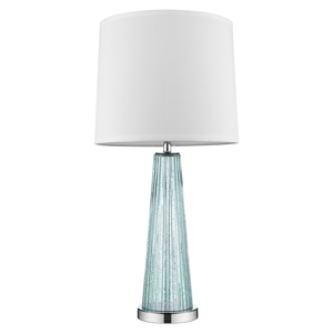 HomeRoots 29in Aqua Glass Buffet Table Lamp with Empire Shade