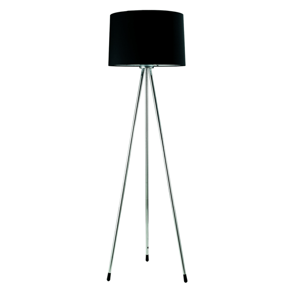 HomeRoots 59in. Silver Tripod Floor Lamp with Drum Shade