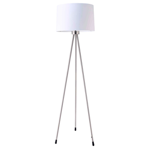 HomeRoots 59in. White Tripod Floor Lamp with Drum Shade
