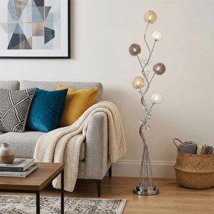 HomeRoots 59in. Silver Six Light LED Novelty Floor Lamp alternate view