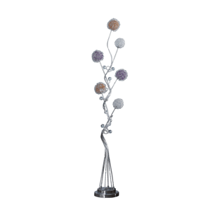 HomeRoots 59in. Silver Six Light LED Novelty Floor Lamp