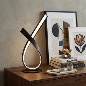 HomeRoots 17in. Black Bedside LED Table Lamp alternate view