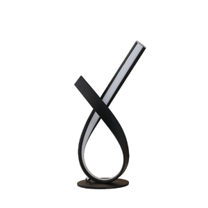 HomeRoots 17in. Black Bedside LED Table Lamp