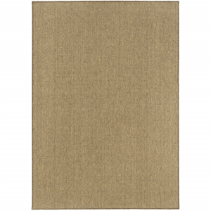 HomeRoots Tan Stain Resistant Indoor/Outdoor Accent Rug