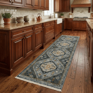 HomeRoots Blue Oriental Power Loom Stain Resistant Runner alternate view