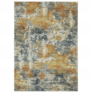 HomeRoots Teal Blue Abstract Non Skid Rectangular Area Rug