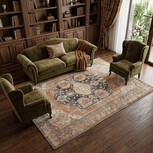 HomeRoots Traditional Taupe Abstract Area Rug