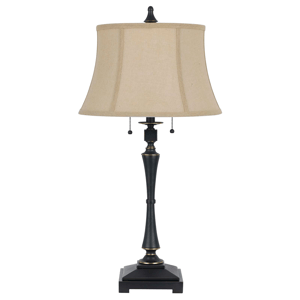 HomeRoots 31in. Black Two Light Candlestick Table Lamp