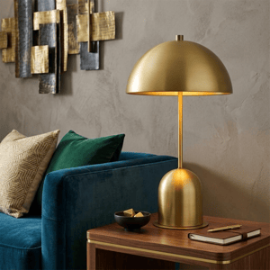HomeRoots 20in. Antiqued Brass Novelty Desk Lamp with Dome Shade alternate view