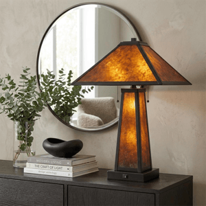 HomeRoots 24in. Burnt Orange Two Light Table Lamp alternate view
