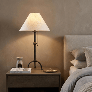 HomeRoots 32in. Black Table Lamp with Off White Empire Shade alternate view