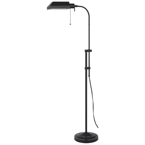 HomeRoots 57in. Bronze Adjustable Floor Lamp with Square Shade