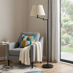 HomeRoots 60in. Bronze Swing Arm Floor Lamp with Empire Shade alternate view