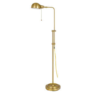 HomeRoots 58in. Brass Adjustable Floor Lamp with Dome Shade