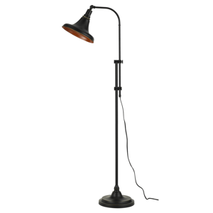 HomeRoots 58in. Bronze Adjustable Floor Lamp with Dome Shade
