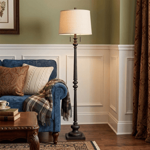 HomeRoots 63in. Rust Two Light Floor Lamp with Shade alternate view