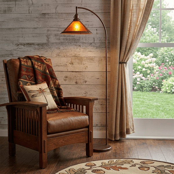 HomeRoots 65in. Rusted Traditional Shaped Floor Lamp alternate view